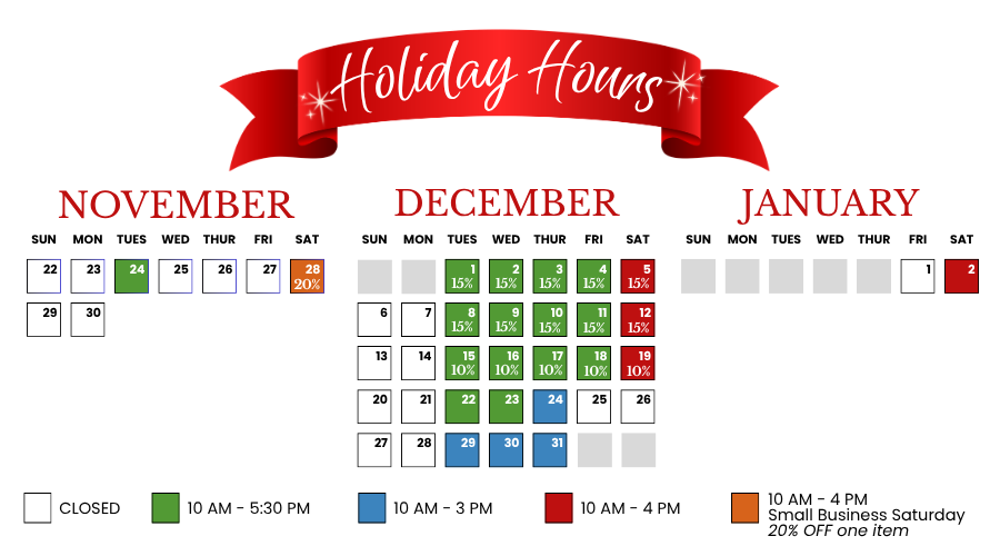 2026 Holiday Hours
